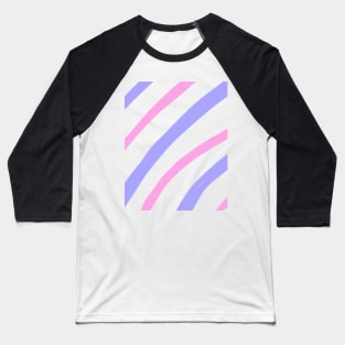 Pinkpurple stripes watercolor art Baseball T-Shirt